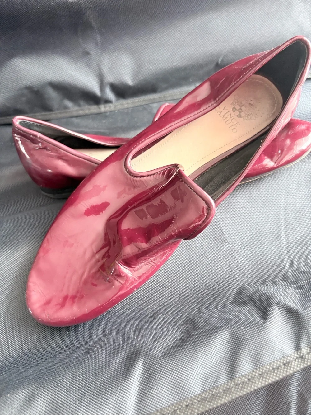 Vince Camuto Women's Patent Slip-On Loafer in Wine